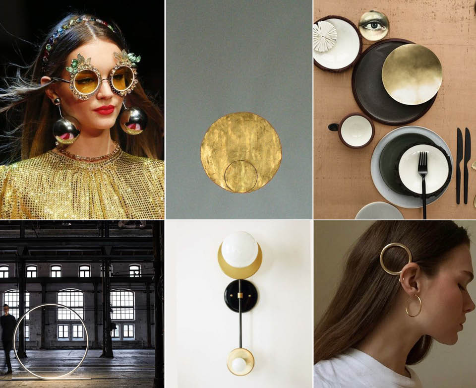 10 circle gold silver black classic