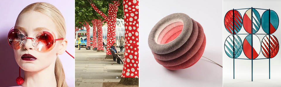 1 circle glasses red dotted trees felt lamp roomdivider