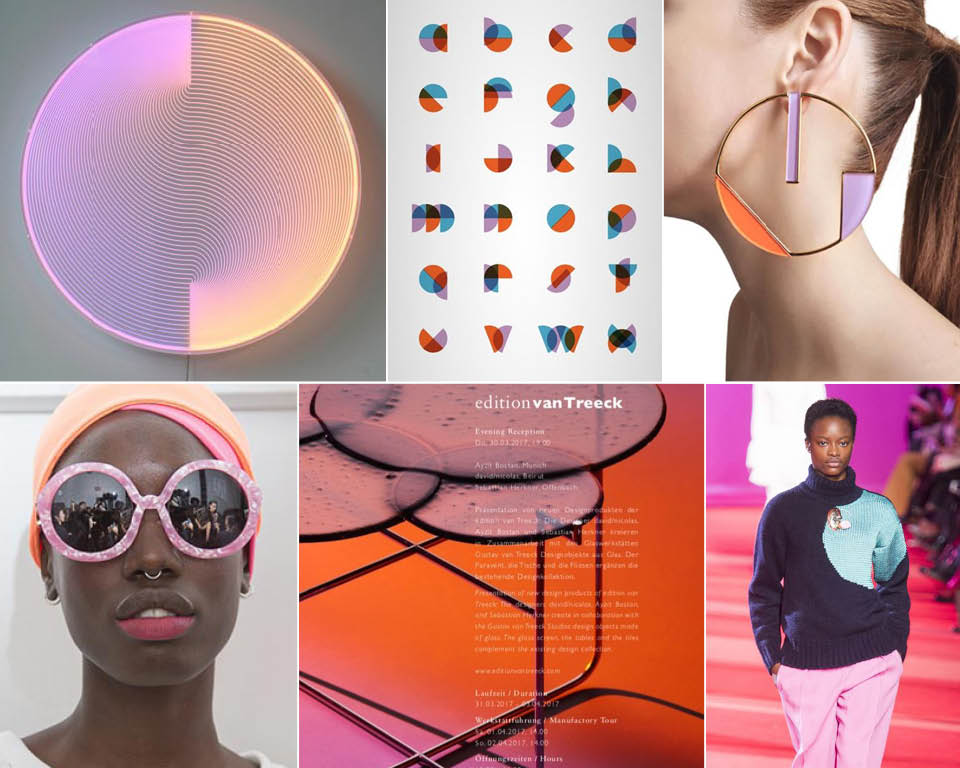 5 circle neon orange pink graphic