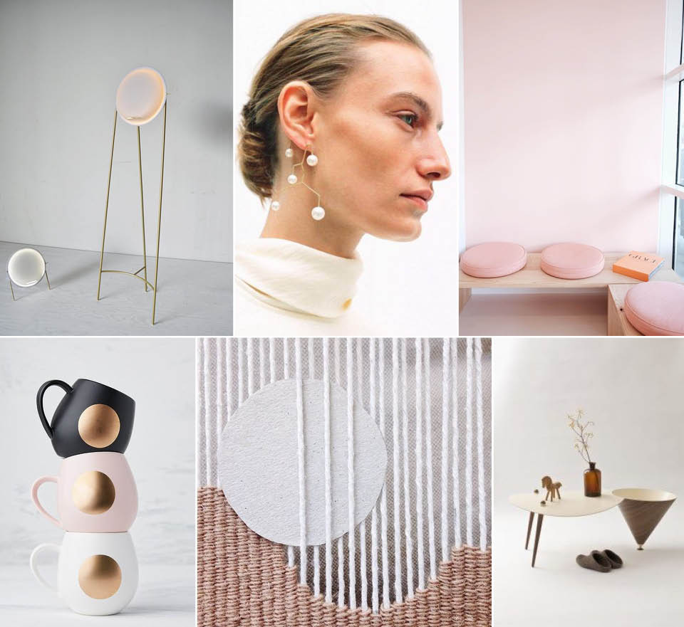 9 circle soft pink pastel white minimalist