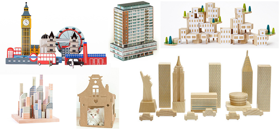 Building blocks cities architecture souvenirs