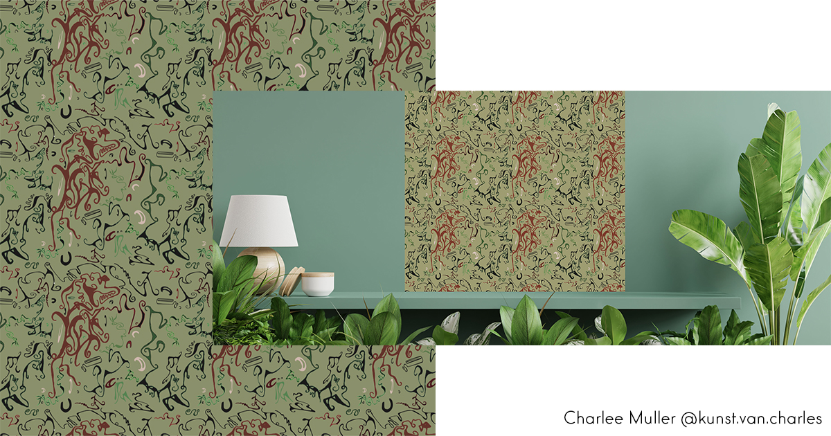 Charlee Muller behangontwerp mockup