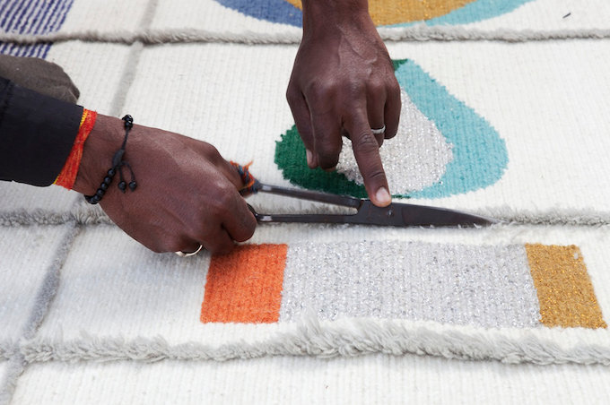 Handmade rugs by Doshi Levien for Nanimarquina woven wool embroidery