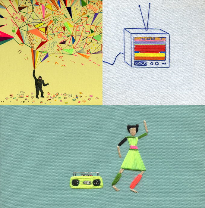 Megan Whitmarsh embroidered illustrations