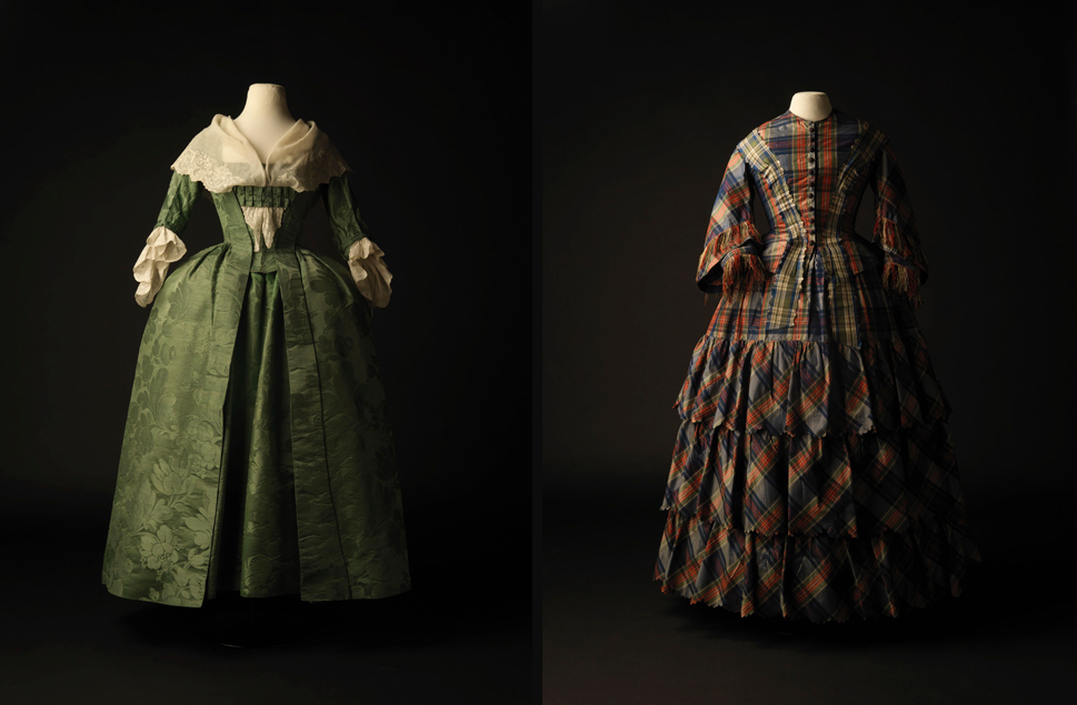 Robe danglaise groen damast #slowfashion #dordrechtsmuseum 