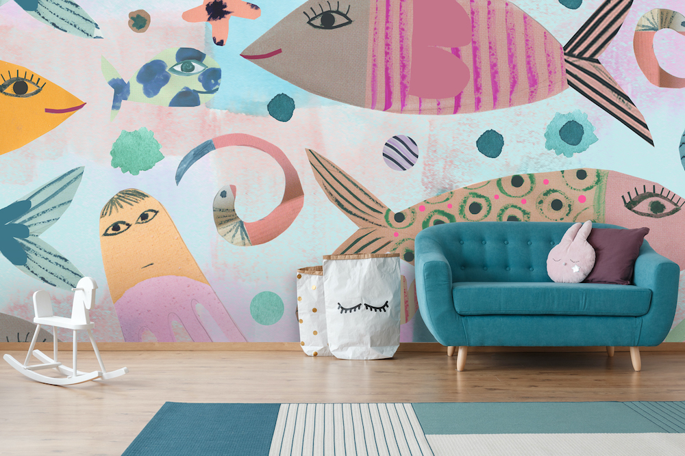 Wallsaucecom Aquarium Wallpaper Mural by Gabriela Larios