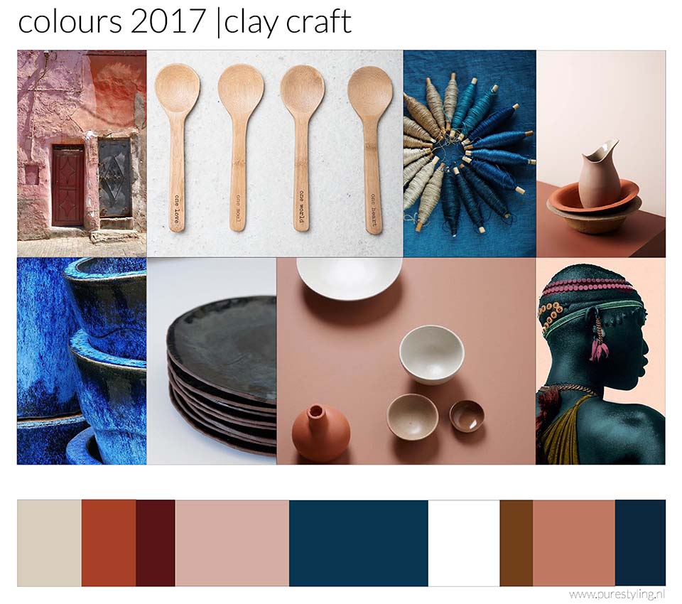 de kleuren van 2017 kleurtrends door heidi willems clay craft