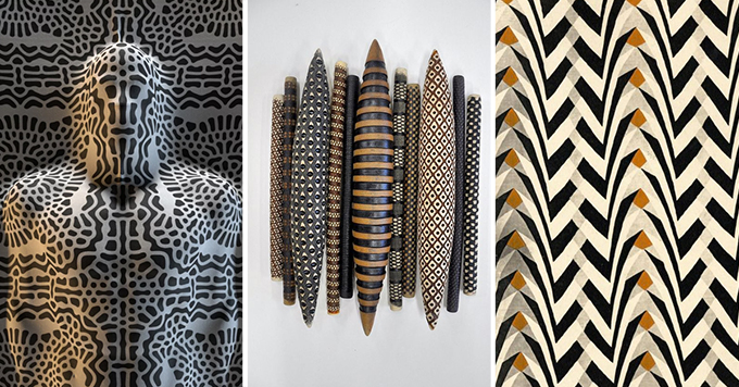 patterns black white ethnic yacaza Kelly Jean Ohl