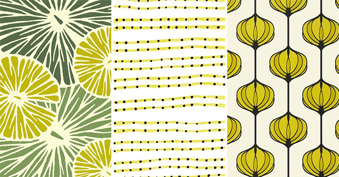 prints yellow patterns