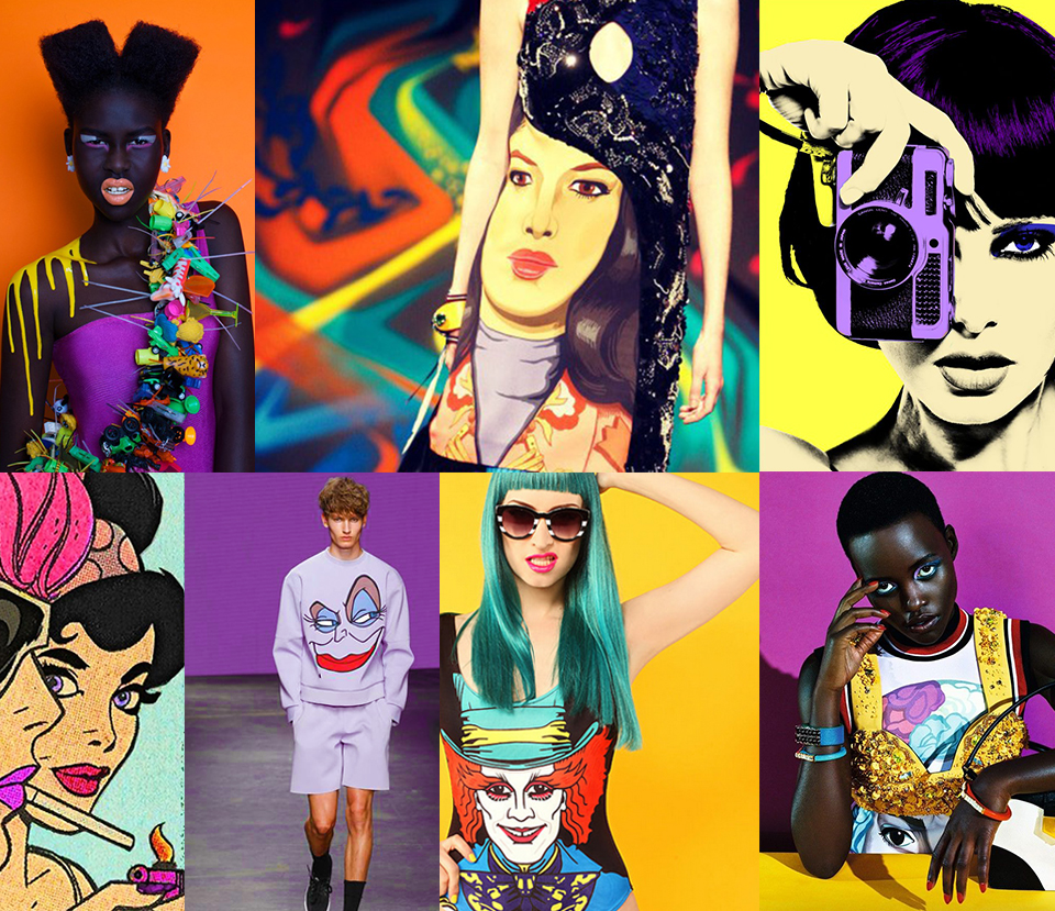 fashion meets popart the revival paars geel oranje collage