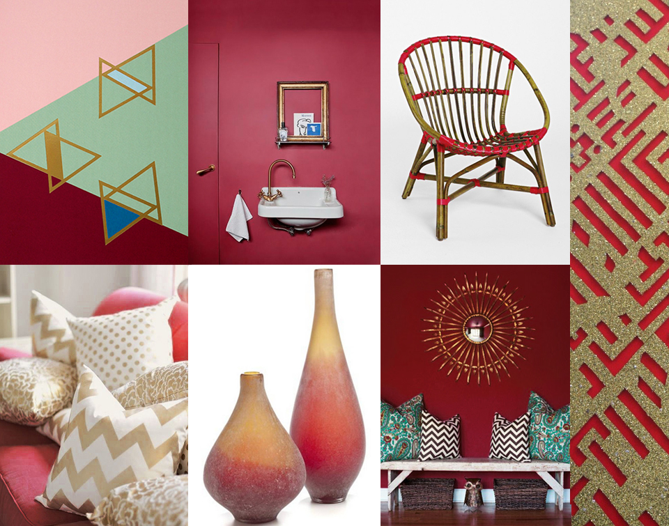 goud rood interior accessories