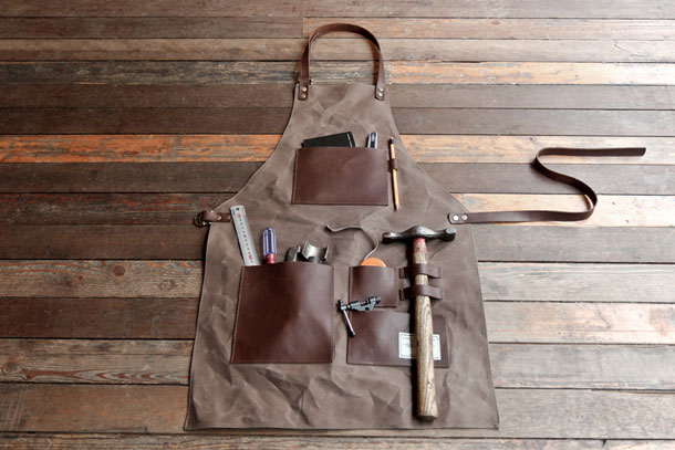 leren schort gereedschap