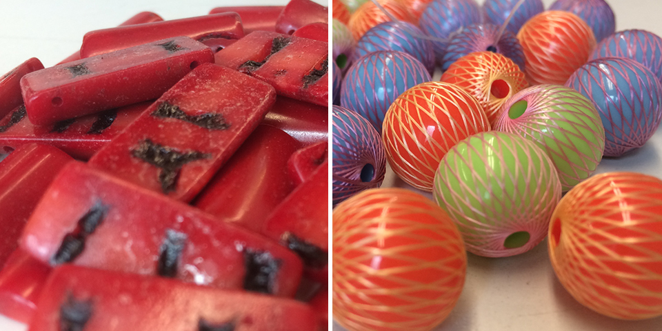 lousmijn pensioen bijzondere materialen kralen knopen