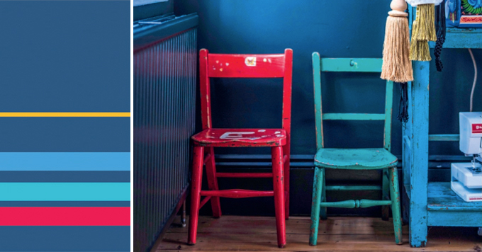 love color anna starmer indigo red yellow diy mood board color card