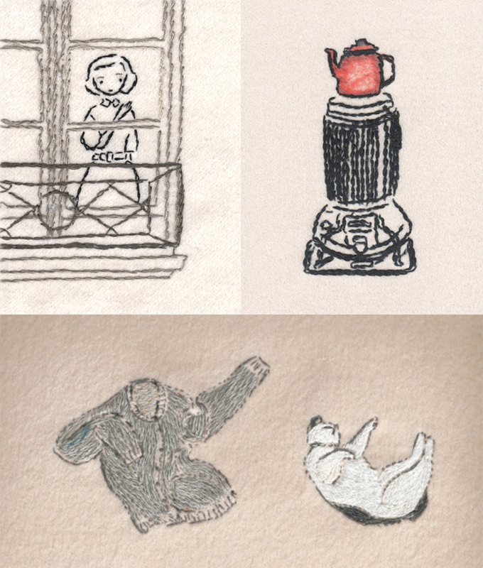 marue embroidered illustrations