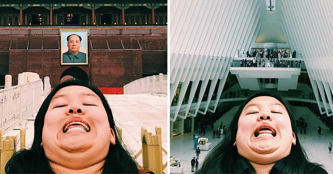michelle lui chin travel blob picture china louvre face selfie museum