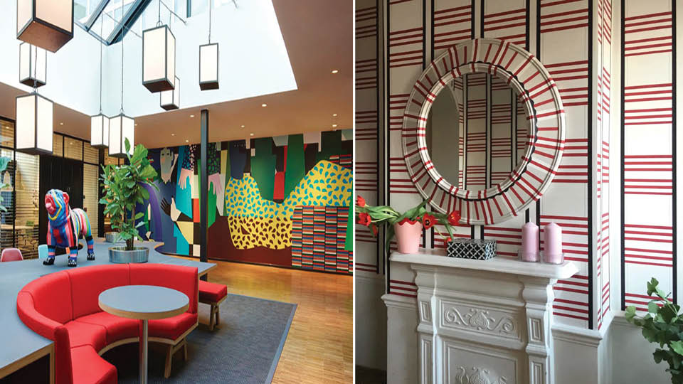 ottoline de vries pattern london mirror iwaarden wall artwork hotel citizen M Amsterdam anuli croon