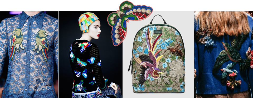 patches trend fashion birds butterflies aw16 aw17 