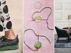 'Planet Lamp' van Mette Schelde, stippenbroek, cirkels borduren, fotograaf Omar Sartor schiet fijne interieureditorials, oorbellen met kraaltjes van Diane Von Furstenberg SS 2018