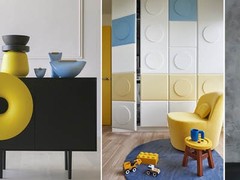 Productfotograaf Carl Kleiner voor Flos Lighting, originele buffetkast met ingebouwde speaker van Italiaans design,  volledig door Lego geïnspireerd interieur van Hao Design, cocktailbar en restaurant Casaplata in Sevilla van architecten Lucas en Hernández-Gil