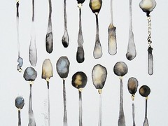 aquarel lepels van Bridget Davies