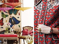 links: styling Emily Ward, photo Mike Baker, rechts: Gucci Spring SS16 Ready-To-Wear via vogue.com