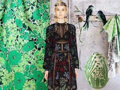 links: detail van jurk van Andrew Gn Resort 2015 via vogue.com, midden: Valentino Resort 2016 via vogue.com, rechts: Mata Ortiz Pottery by Leonel Lopez