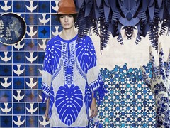 tegels van Oscar Niemeyer, midden: jurk van Temperley London SS16 Ready-to-Wear via vogue.com, rechts: Woody Allen print van John Squire en Fragile Fingers on a Grand Piano van Marcel Wanders