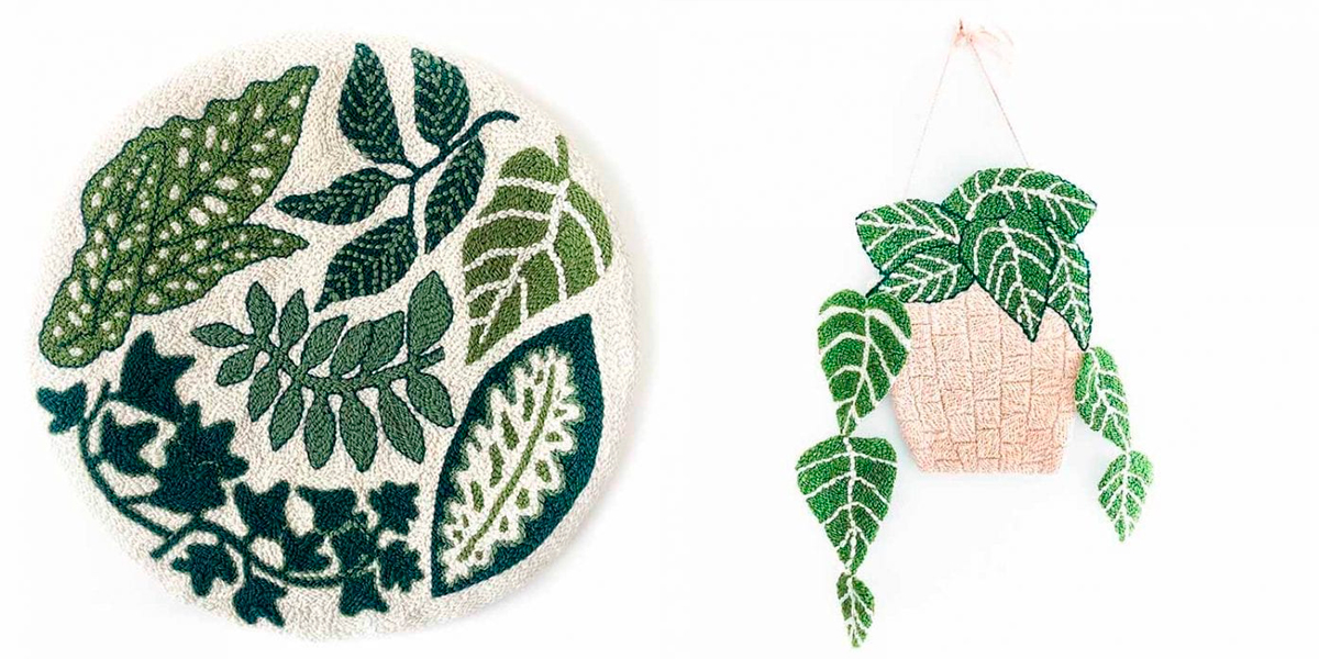 tuften stylink punch needle botanical cushion diy handleiding